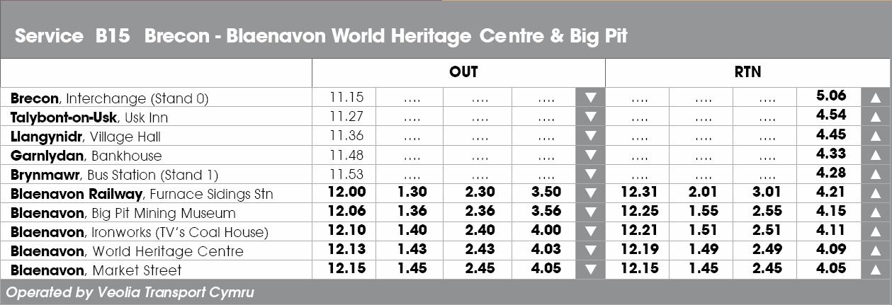 Brecon Bus Timetable 2011